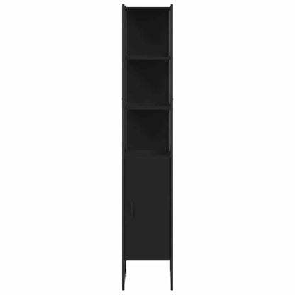 Tall Bathroom Cabinet | Black | Engineered wood | Rectangular