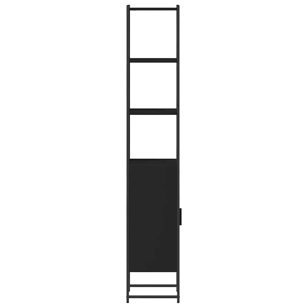 Tall Bathroom Cabinet | Black | Engineered wood | Rectangular