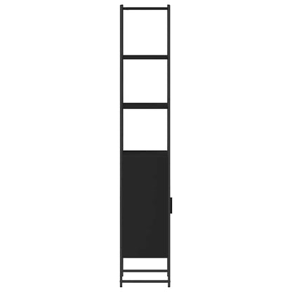 Tall Bathroom Cabinet | Black | Engineered wood | Rectangular