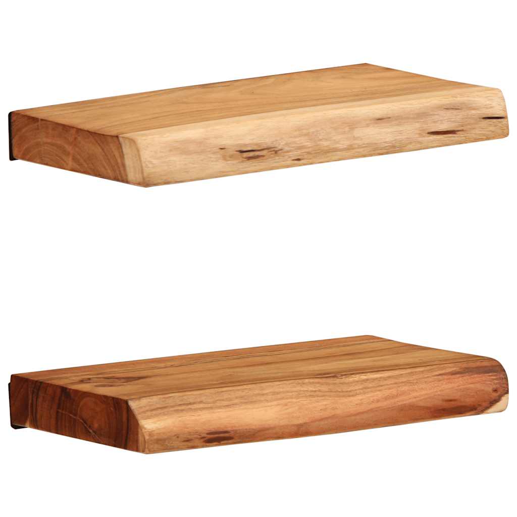 Wall Shelves 2 pcs 30x20x3.5 cm Solid Wood Acacia