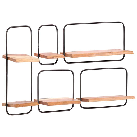 Wall Shelves 5 pcs Solid Wood Acacia