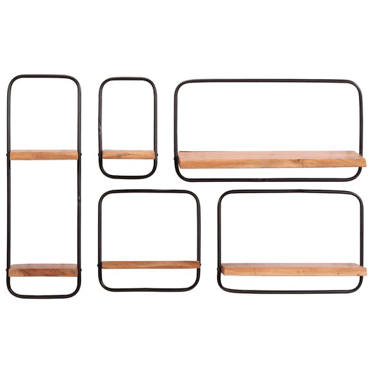 Wall Shelves 5 pcs Solid Wood Acacia