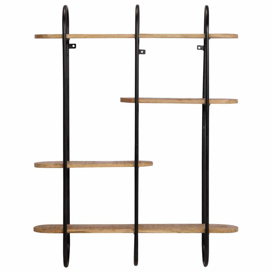 Wall Shelf 90x20x116.5 cm Solid Rough Wood Mango