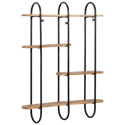 Wall Shelf 90x20x116.5 cm Solid Rough Wood Mango