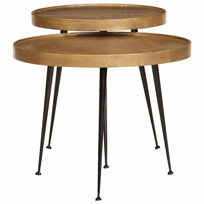 Coffee Table 2 pcs Golden Engineered Wood