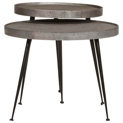 Coffee Table 2 pcs Silver Engineered Wood