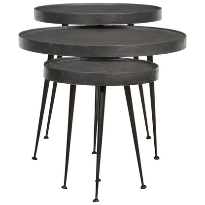 Coffee Table 3 pcs Black Engineered Wood