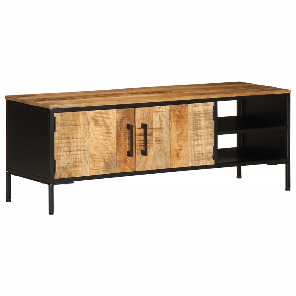 TV Cabinet 110x35x40 cm Solid Rough Wood Mango