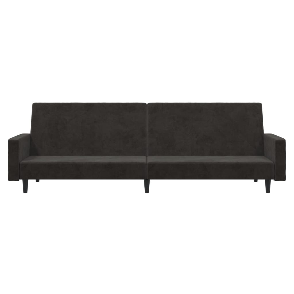 2-Seater Sofa Bed Dark Gray Velvet