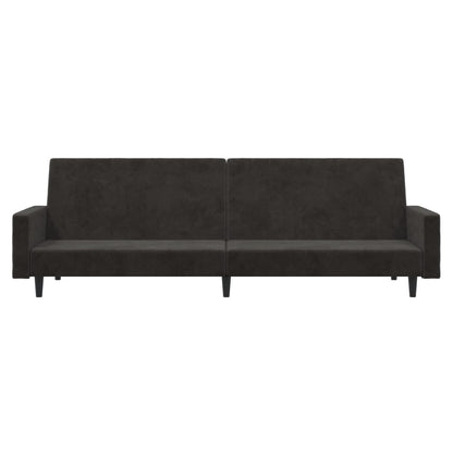 2-Seater Sofa Bed Dark Gray Velvet