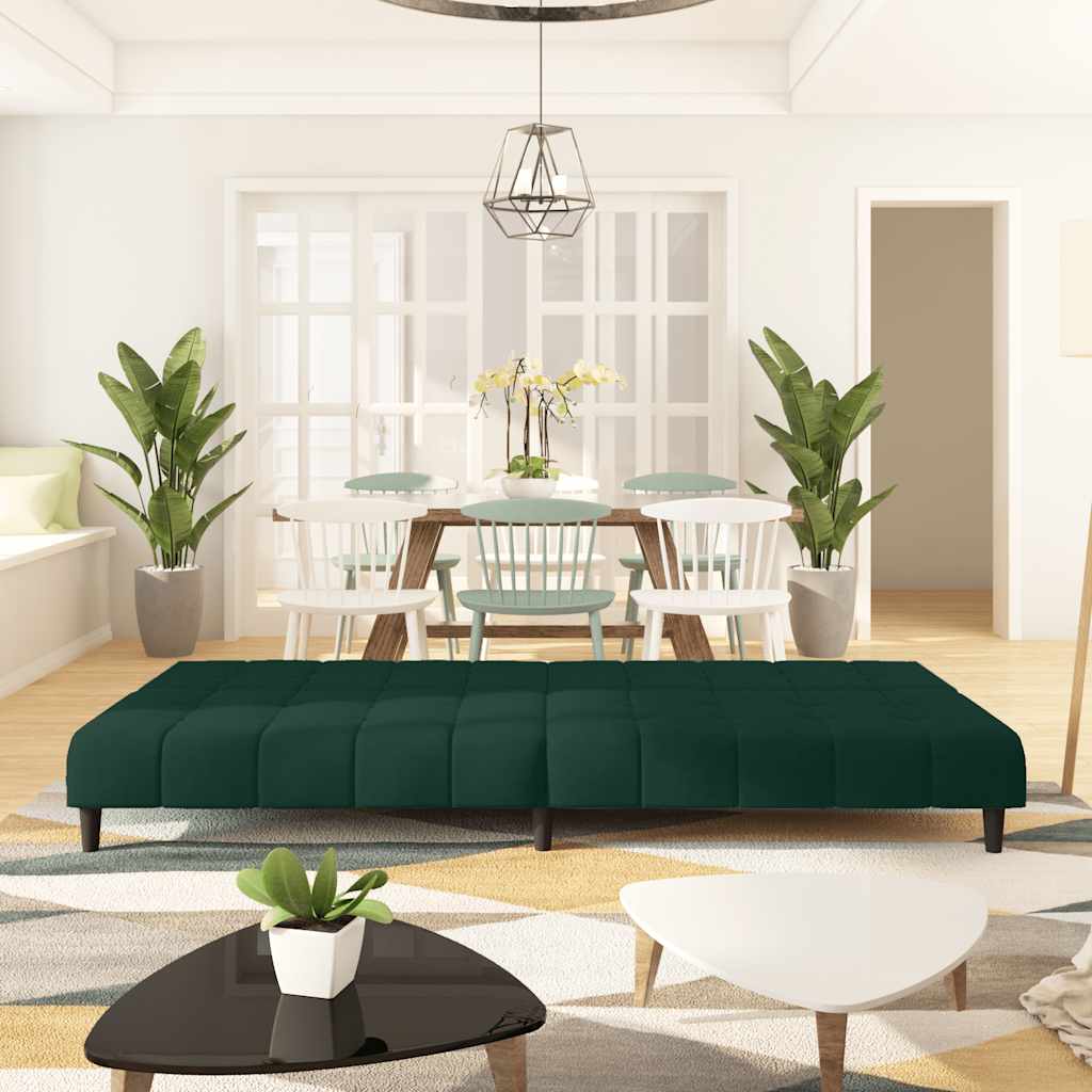 2-Seater Sofa Bed Dark Green Velvet
