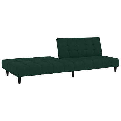 2-Seater Sofa Bed Dark Green Velvet