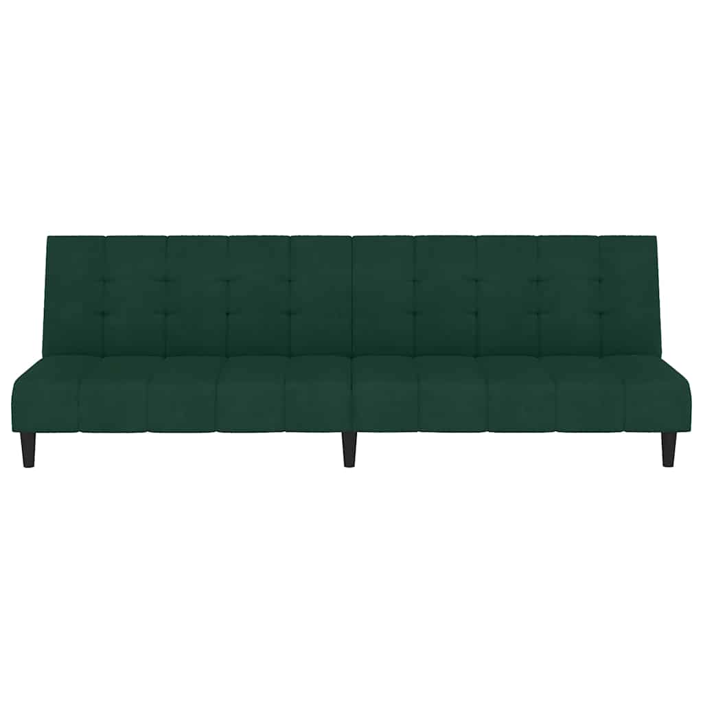 2-Seater Sofa Bed Dark Green Velvet