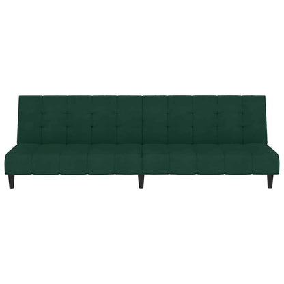 2-Seater Sofa Bed Dark Green Velvet