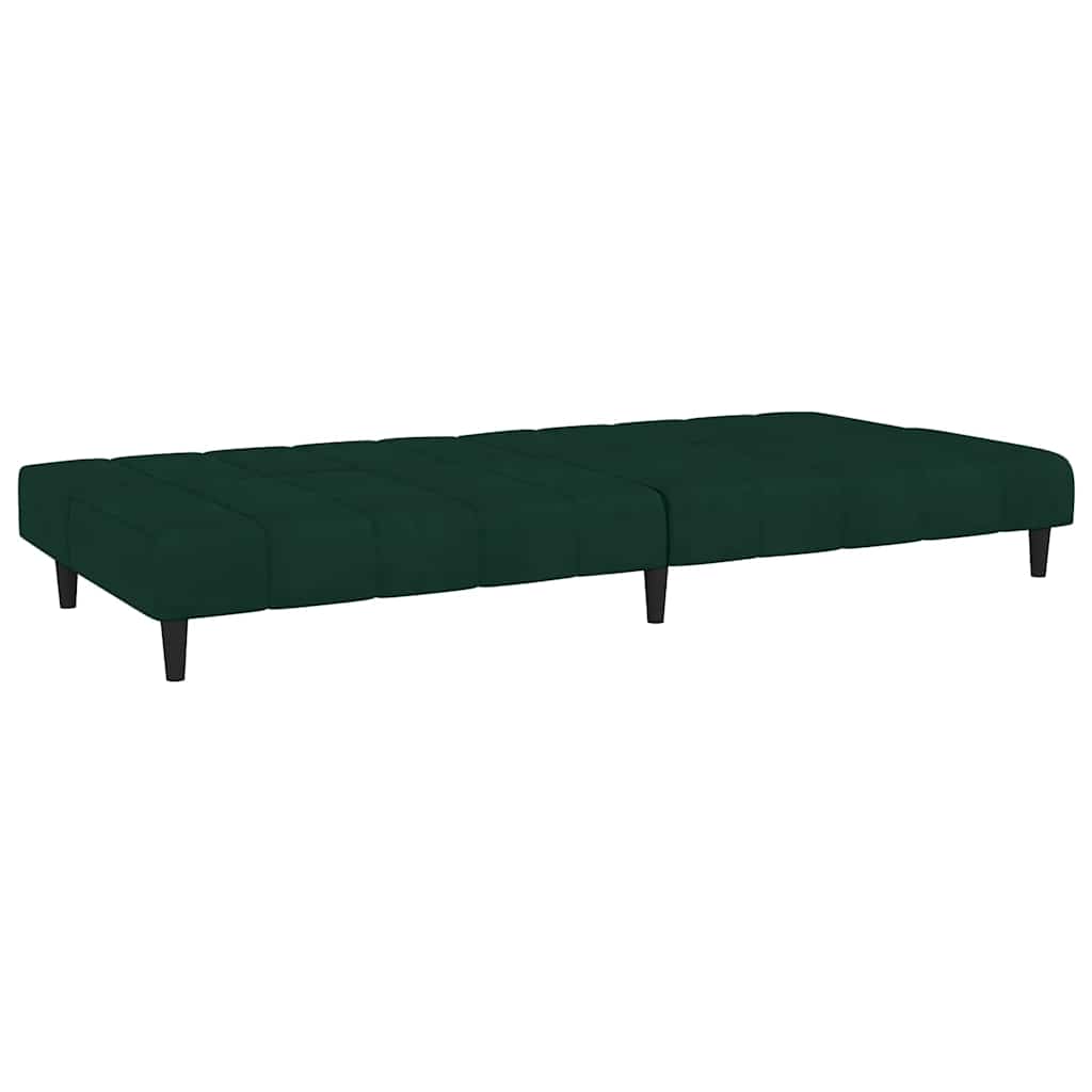 2-Seater Sofa Bed Dark Green Velvet