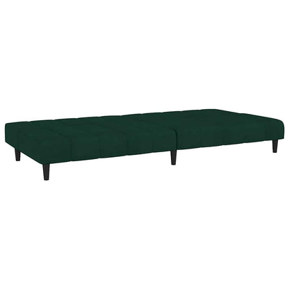 2-Seater Sofa Bed Dark Green Velvet