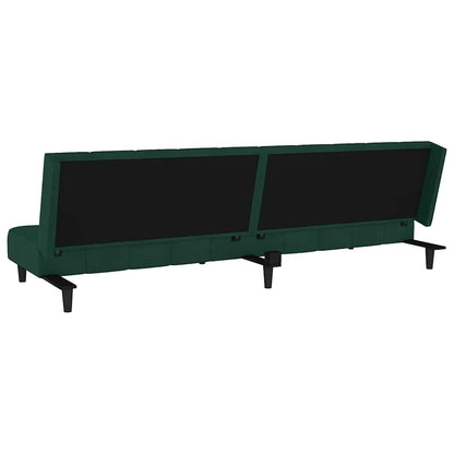 2-Seater Sofa Bed Dark Green Velvet