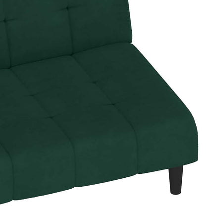 2-Seater Sofa Bed Dark Green Velvet