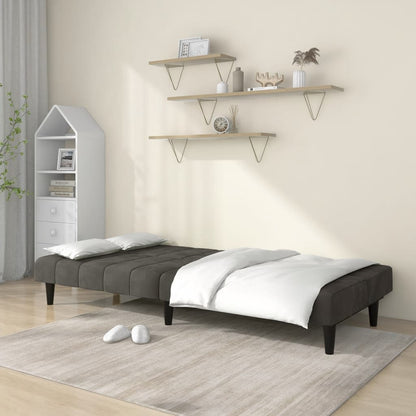 2-Seater Sofa Bed Dark Gray Velvet