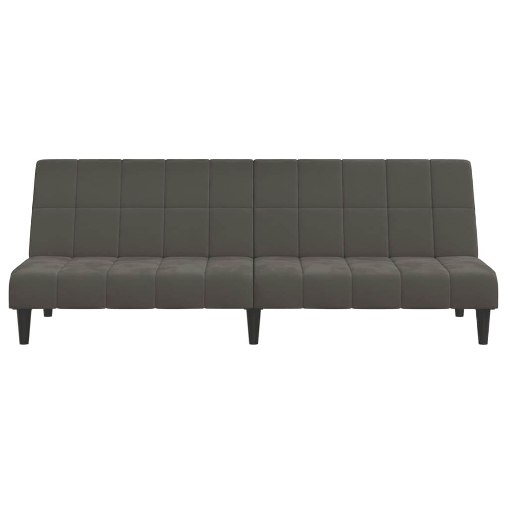 2-Seater Sofa Bed Dark Gray Velvet