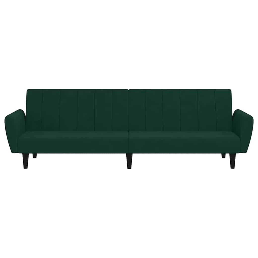 2-Seater Sofa Bed Dark Green Velvet