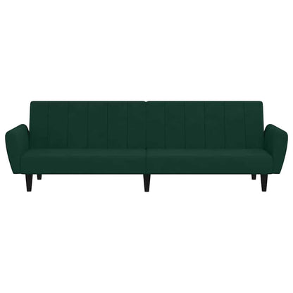 2-Seater Sofa Bed Dark Green Velvet