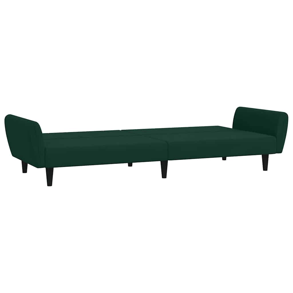 2-Seater Sofa Bed Dark Green Velvet