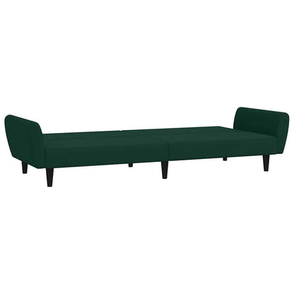 2-Seater Sofa Bed Dark Green Velvet