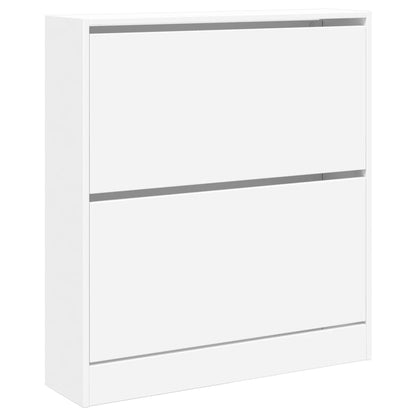 Shoe Cabinet White 80x21x87.5 cm Engineered Wood