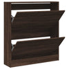 Shoe Cabinet Brown Oak 80x21x87.5 cm Engineered Wood