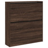 Shoe Cabinet Brown Oak 80x21x87.5 cm Engineered Wood