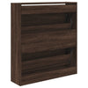 Shoe Cabinet Brown Oak 80x21x87.5 cm Engineered Wood