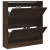 Shoe Cabinet Brown Oak 80x21x87.5 cm Engineered Wood