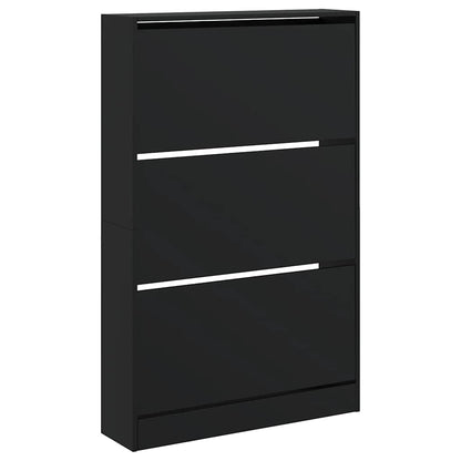 Shoe Cabinet Black 80x21x125.5 cm Engineered Wood