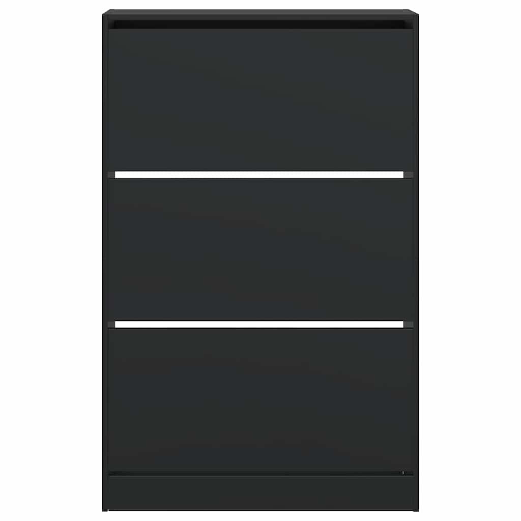 Shoe Cabinet Black 80x21x125.5 cm Engineered Wood