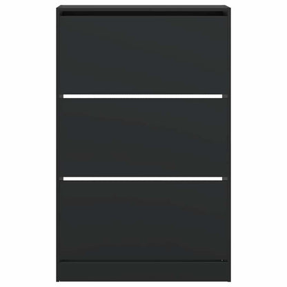 Shoe Cabinet Black 80x21x125.5 cm Engineered Wood