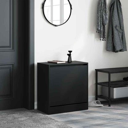 Shoe Cabinet | Black | Engineered wood | Compact | Shoe Cabinet