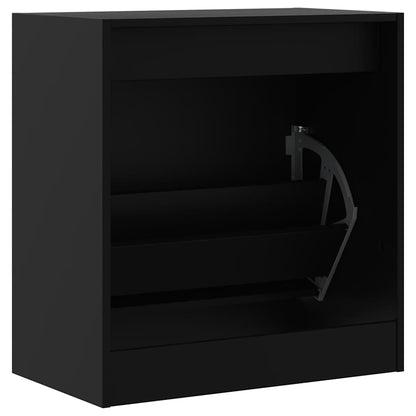Shoe Cabinet | Black | Engineered wood | Compact | Shoe Cabinet