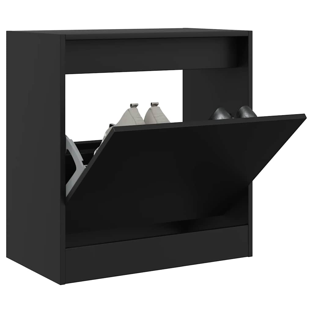 Shoe Cabinet | Black | Engineered wood | Compact | Shoe Cabinet