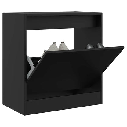 Shoe Cabinet | Black | Engineered wood | Compact | Shoe Cabinet