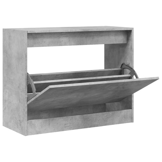 Shoe Cabinet Concrete Grey 80x34x63 cm Engineered Wood
