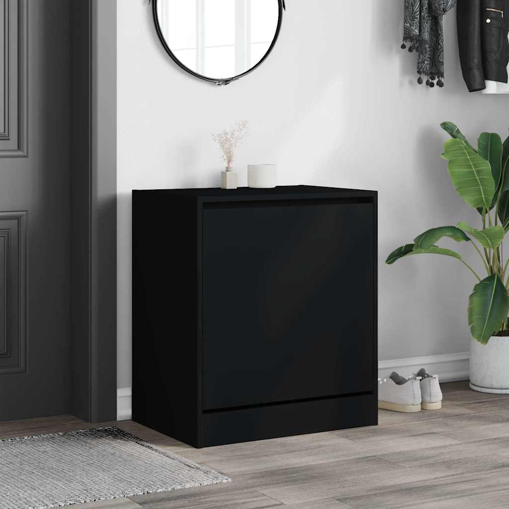 Shoe Cabinet | Black | Engineered wood | Compact | Shoe Cabinet