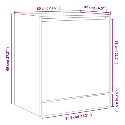 Shoe Cabinet | Black | Engineered wood | Compact | Shoe Cabinet
