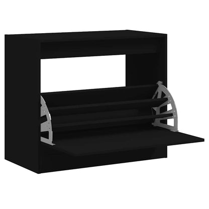 Shoe Cabinet | Black | Engineered wood | Compact | Shoe Cabinet