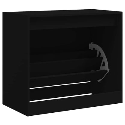 Shoe Cabinet | Black | Engineered wood | Compact | Shoe Cabinet