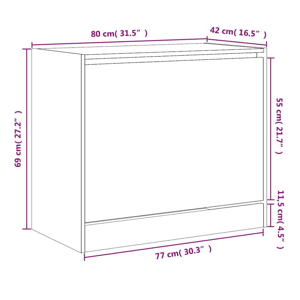 Shoe Cabinet | Black | Engineered wood | Compact | Shoe Cabinet