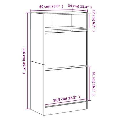 Shoe Cabinet Grey Sonoma 60x34x116 Engineered Wood