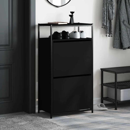 Shoe Cabinet Black 60x34x112 cm Engineered Wood