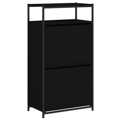 Shoe Cabinet Black 60x34x112 cm Engineered Wood