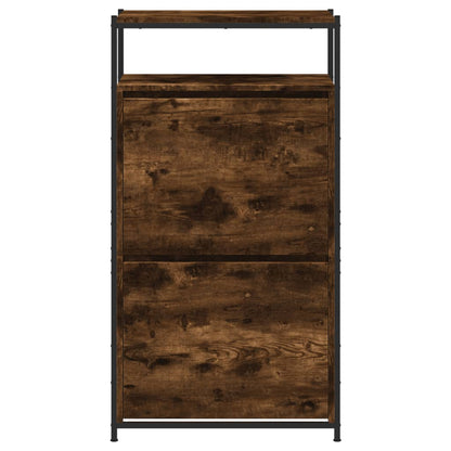 Shoe Cabinet Smoked Oak 60x34x112 cm Engineered Wood